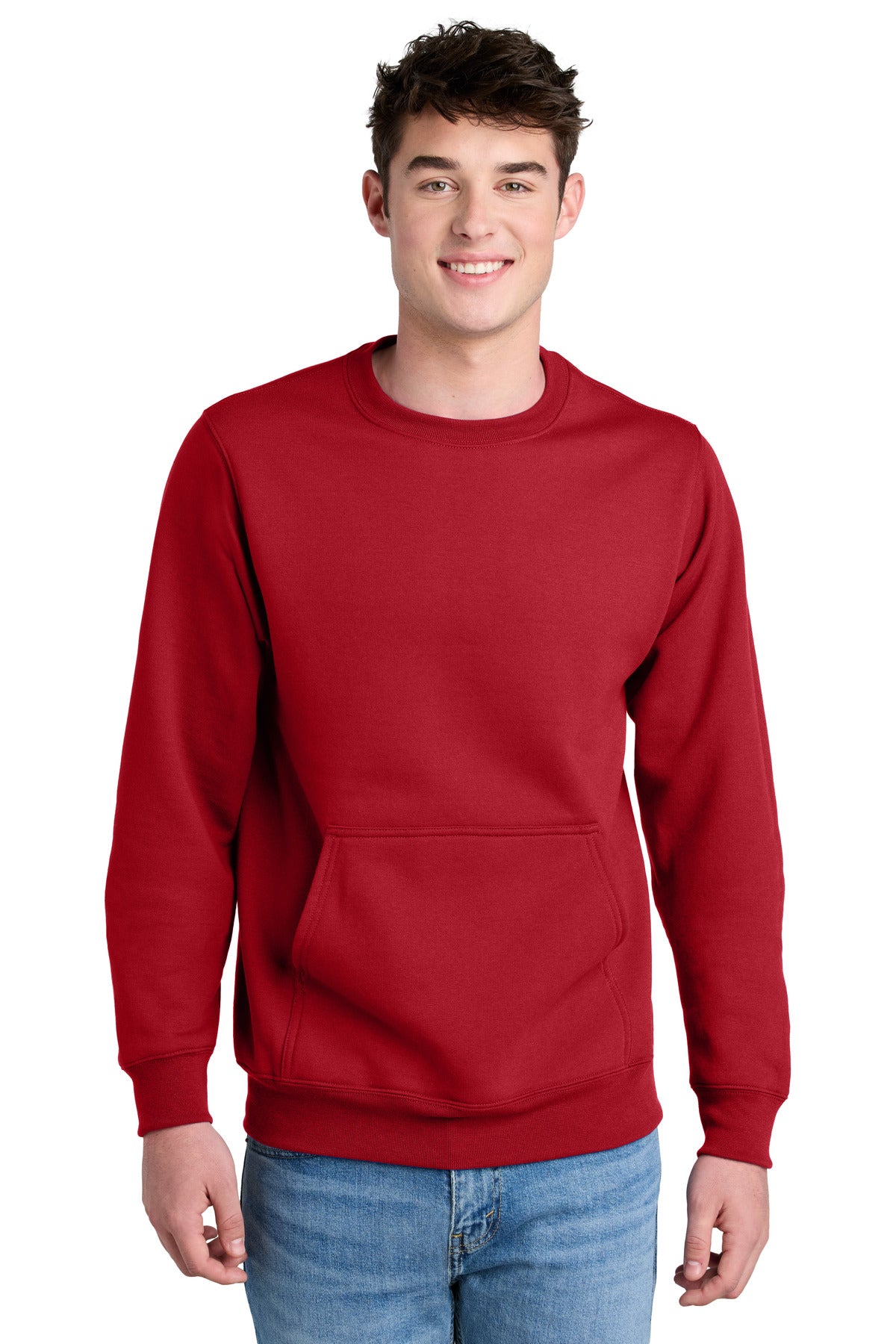 Port & Co™ Core Fleece Crewneck Pocket Sweatshirt PC78PKT