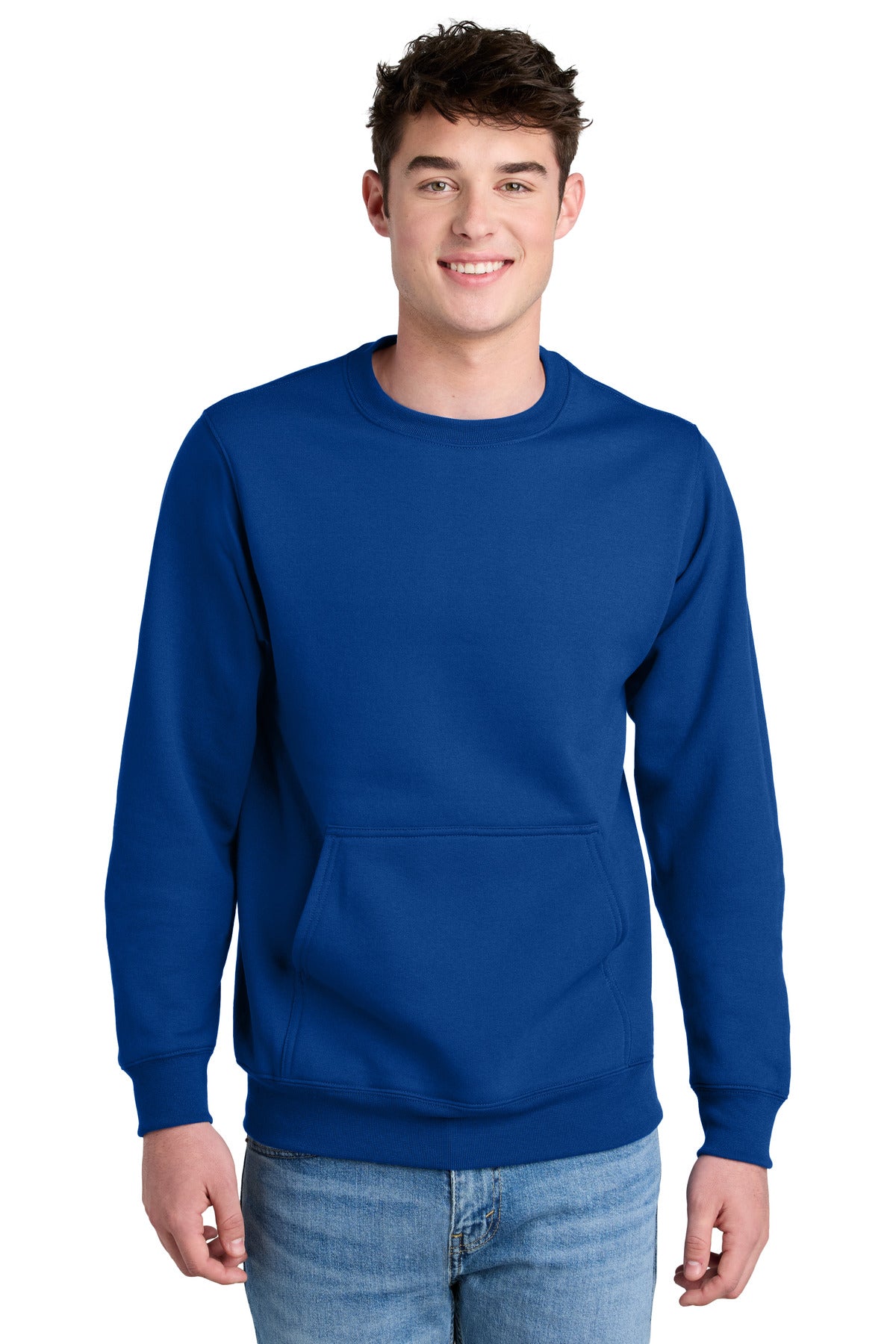 Port & Co™ Core Fleece Crewneck Pocket Sweatshirt PC78PKT – SanMar