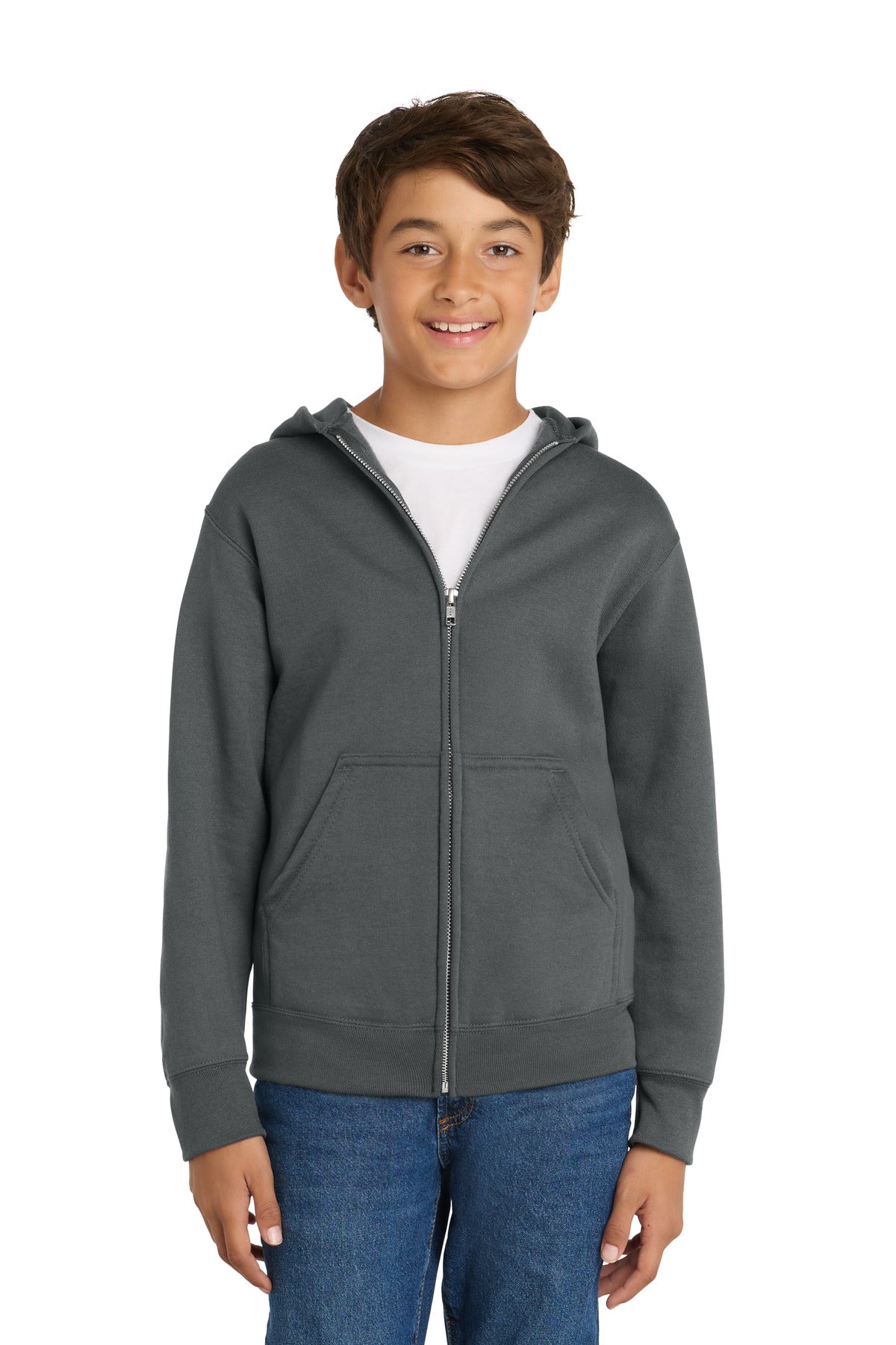 Port & Co™ Youth Core Fleece Full-Zip Hooded Sweatshirt PC78YZH