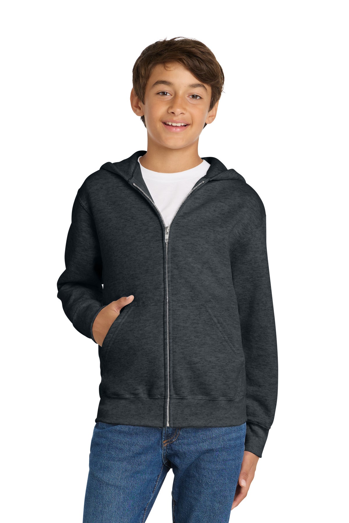 Port & Co™ Youth Core Fleece Full-Zip Hooded Sweatshirt PC78YZH