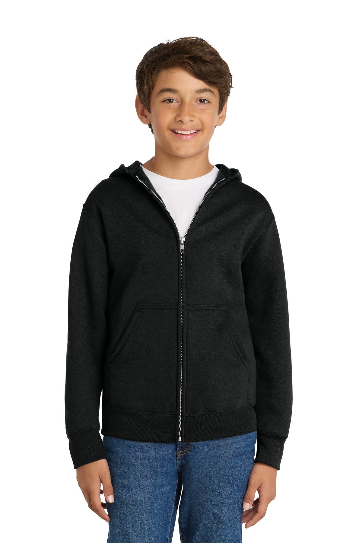 Port & Co™ Youth Core Fleece Full-Zip Hooded Sweatshirt PC78YZH