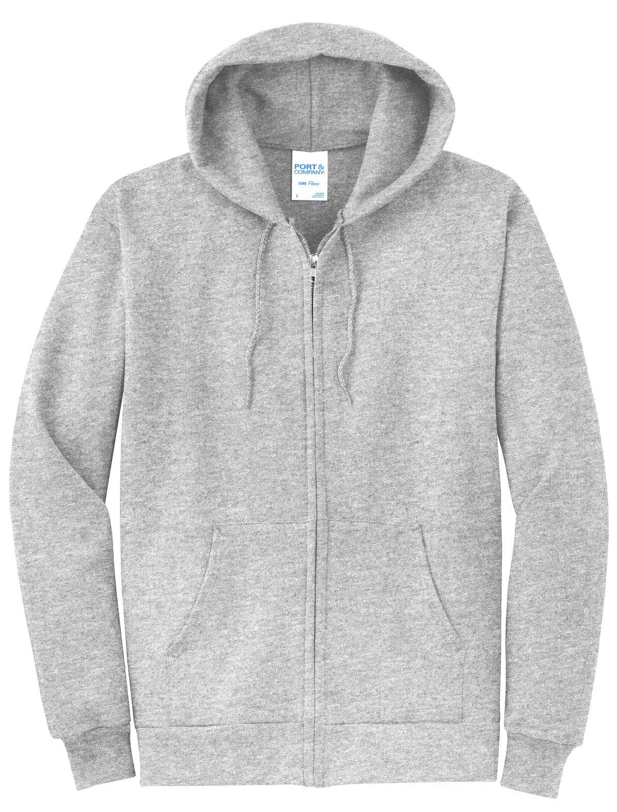 Port & Co™ Core Fleece Full-Zip Hooded Sweatshirt. PC78ZH – SanMar