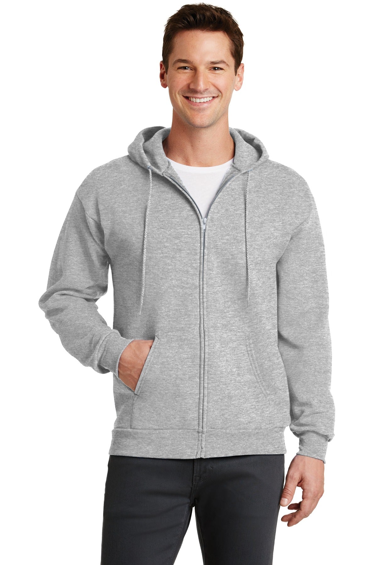 Port & Co™ Core Fleece Full-Zip Hooded Sweatshirt. PC78ZH – SanMar