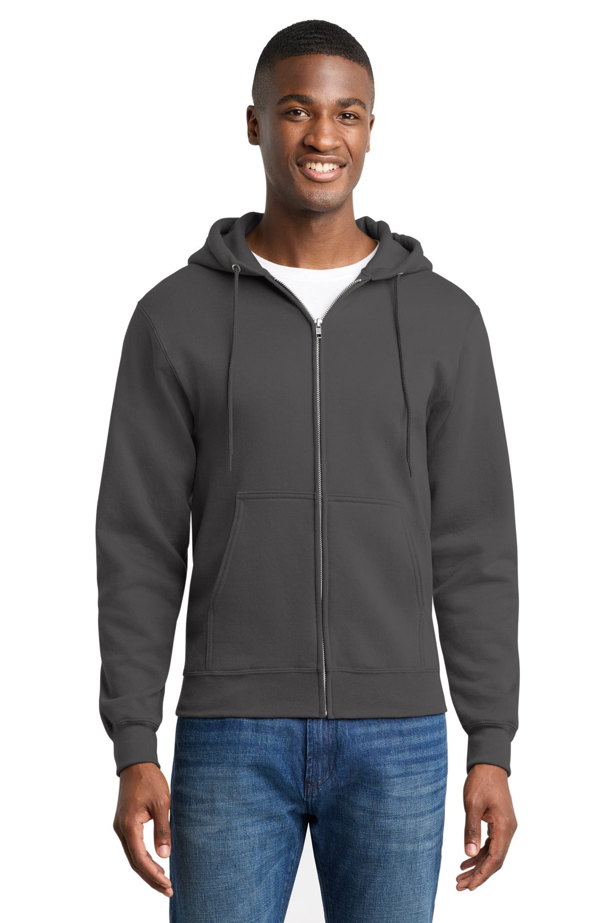 Port & Co™ Core Fleece Full-Zip Hooded Sweatshirt. PC78ZH – SanMar