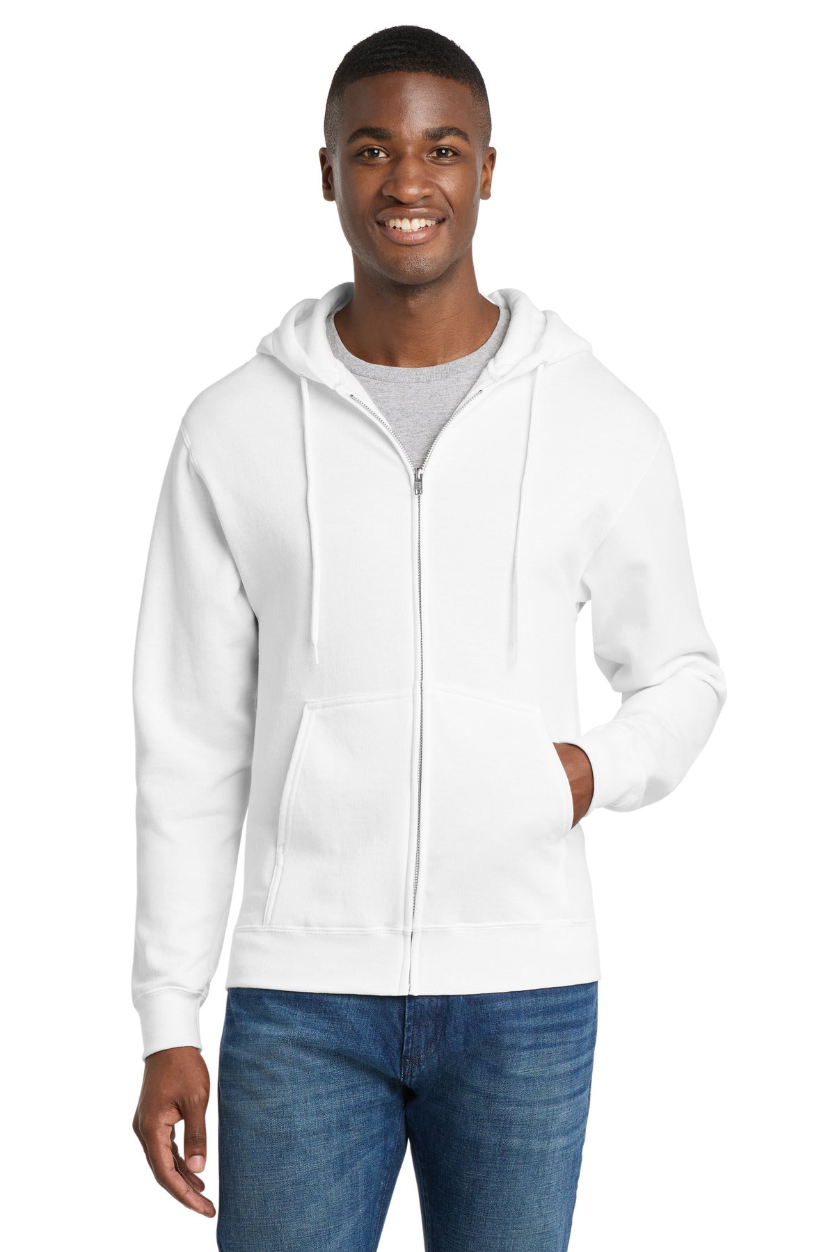 Port & Co™ Core Fleece Full-Zip Hooded Sweatshirt. PC78ZH – SanMar
