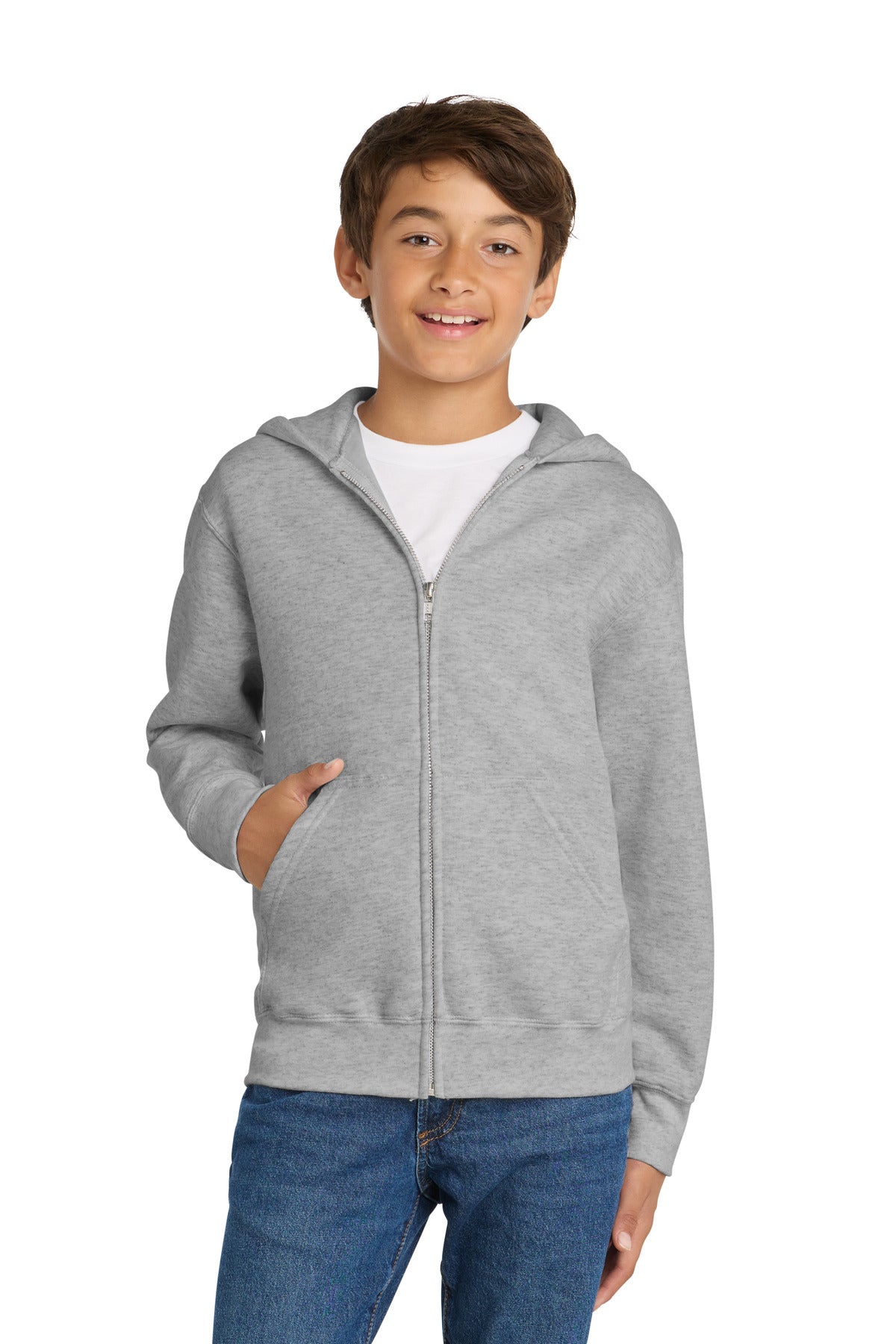 Port & Co™ Youth Core Fleece Full-Zip Hooded Sweatshirt.  PC90YZH