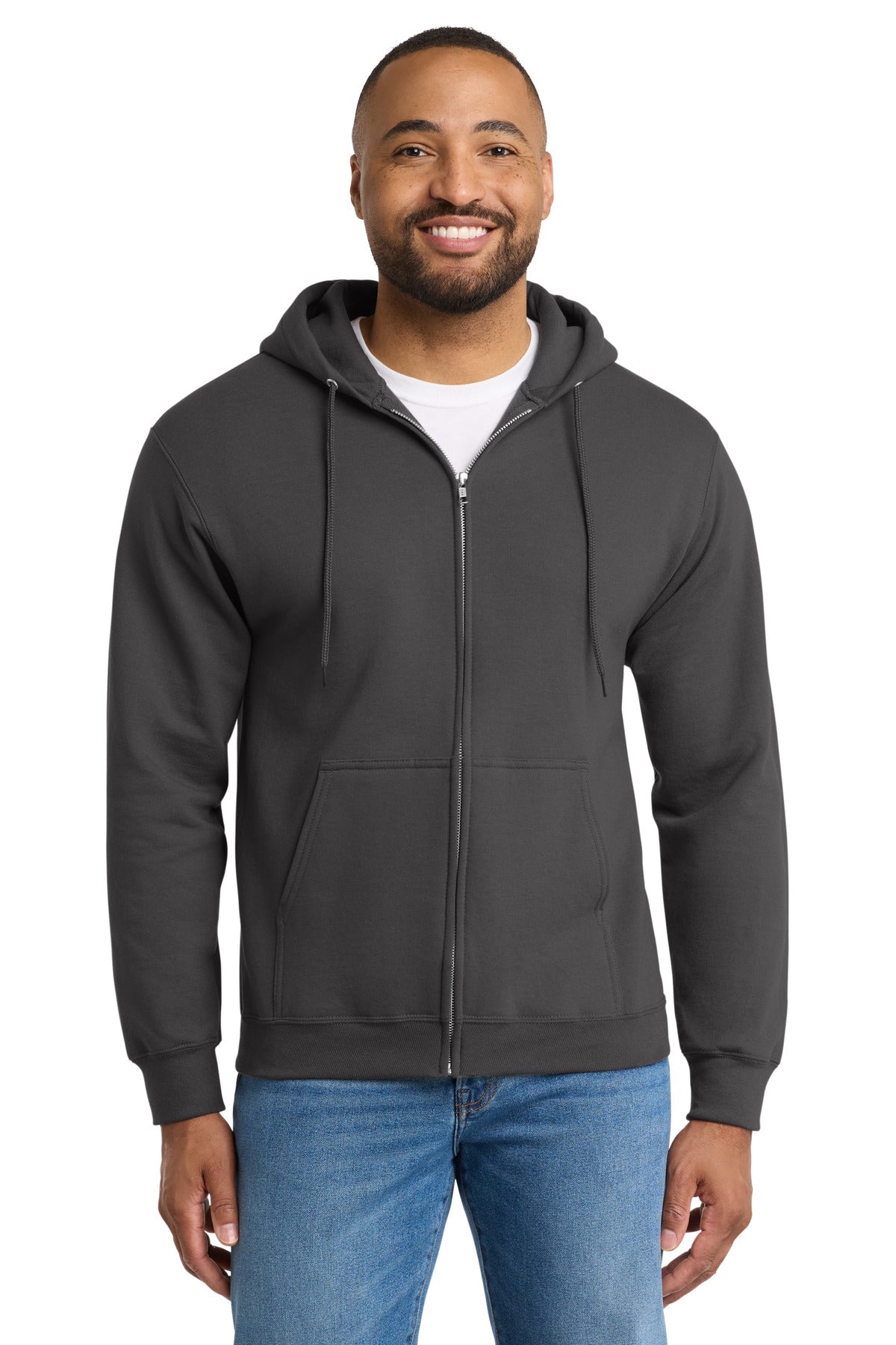 Port & Co™ Tall Essential Fleece Full-Zip Hooded Sweatshirt. PC90ZHT