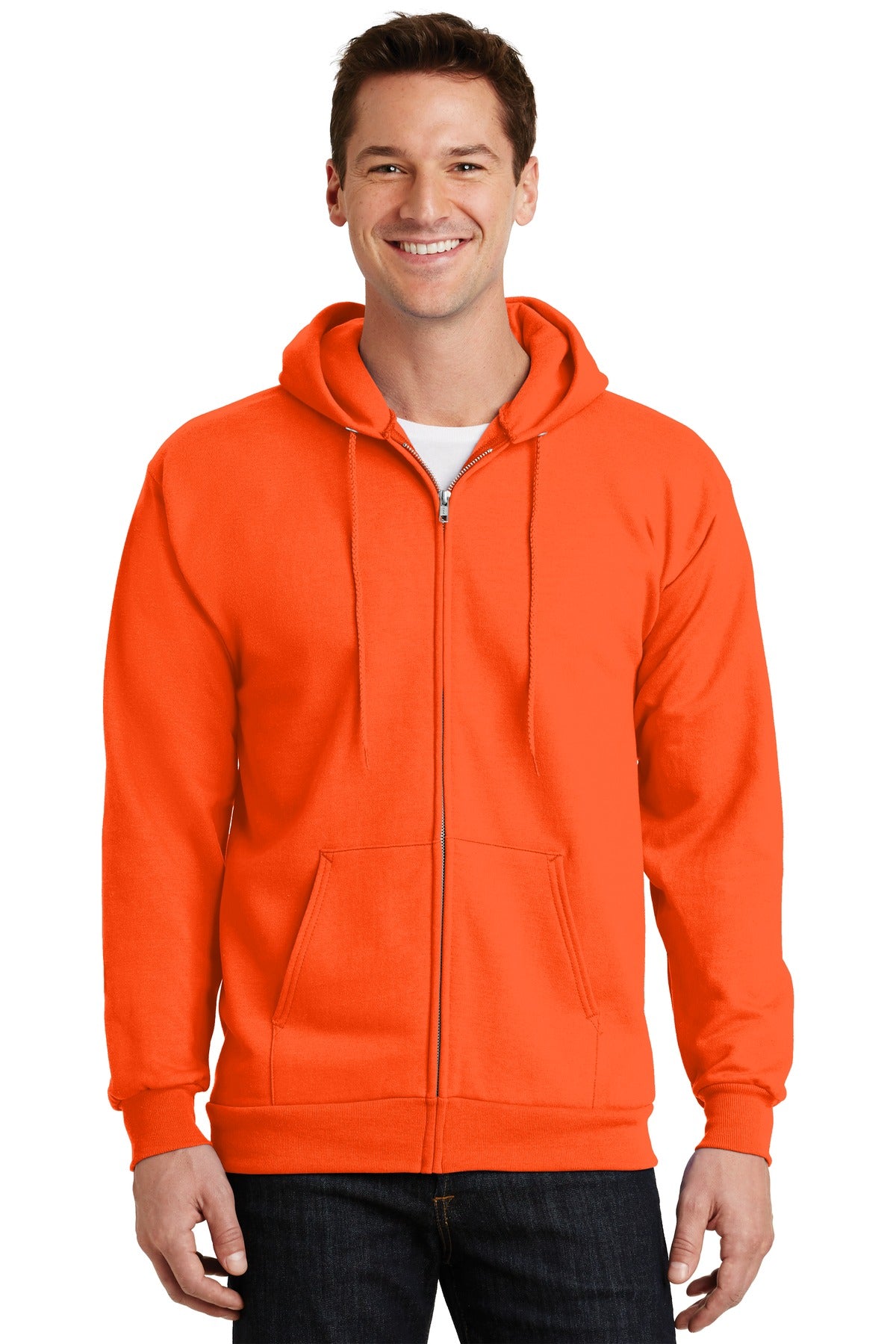 Port & Co™ Essential Fleece Full-Zip Hooded Sweatshirt.  PC90ZH