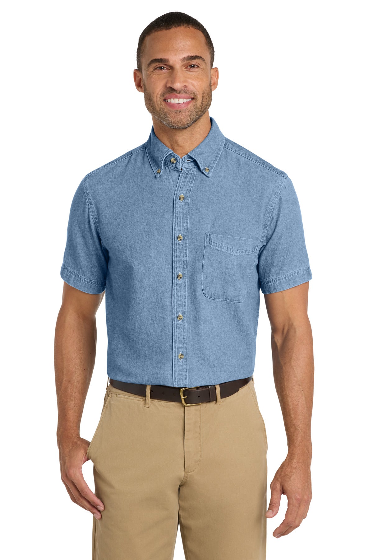 Port & Co™ Short Sleeve Value Denim Shirt. SP11