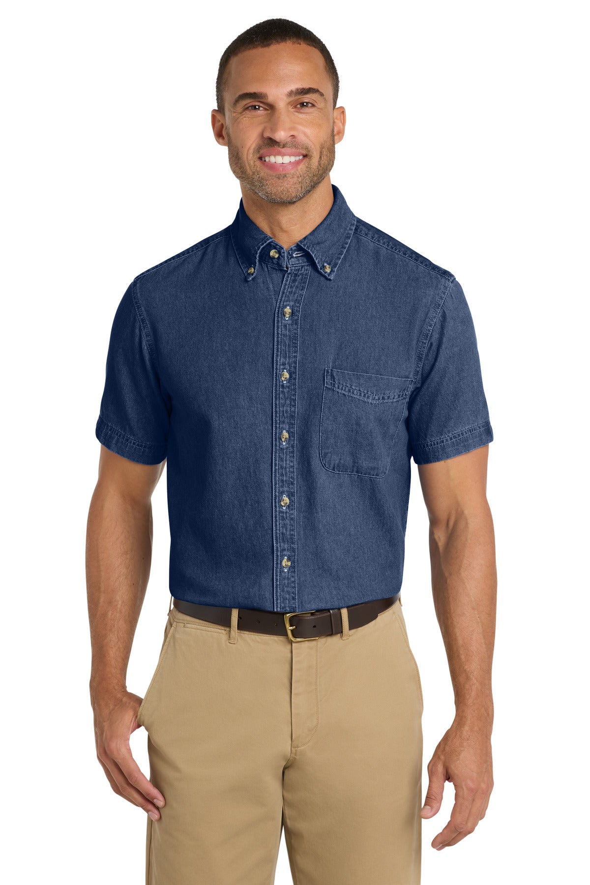 Port & Co™ Short Sleeve Value Denim Shirt. SP11