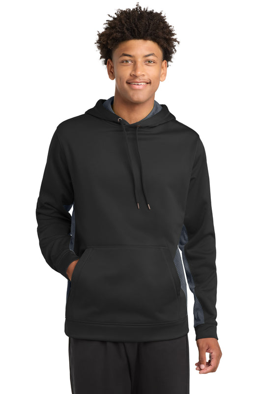 Sport-Tek® Sport-Wick® CamoHex Fleece Colorblock Hooded Pullover. ST239