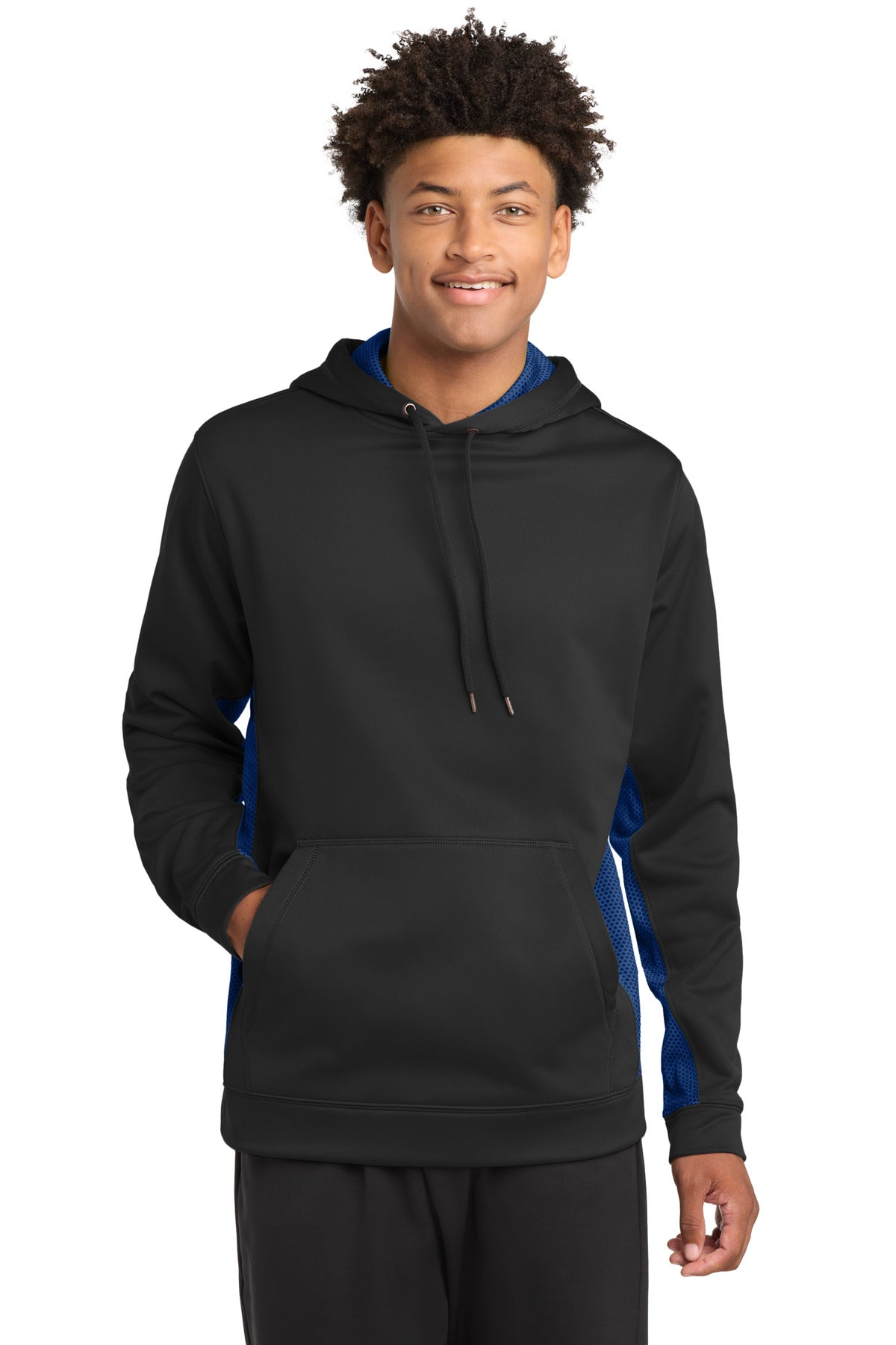 Sport-Tek® Sport-Wick® CamoHex Fleece Colorblock Hooded Pullover. ST239