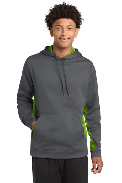 Sport-Tek® Sport-Wick® CamoHex Fleece Colorblock Hooded Pullover. ST239