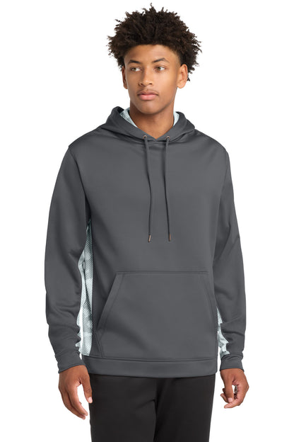 Sport-Tek® Sport-Wick® CamoHex Fleece Colorblock Hooded Pullover. ST239
