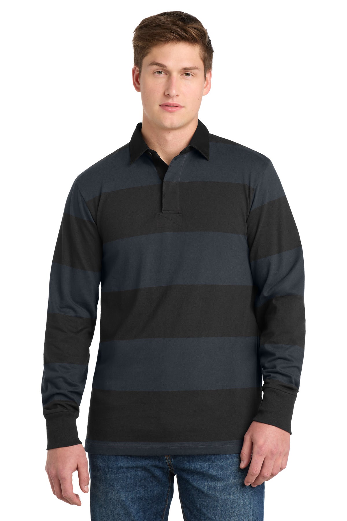 Sport-Tek® Classic Long Sleeve Rugby Polo. ST301