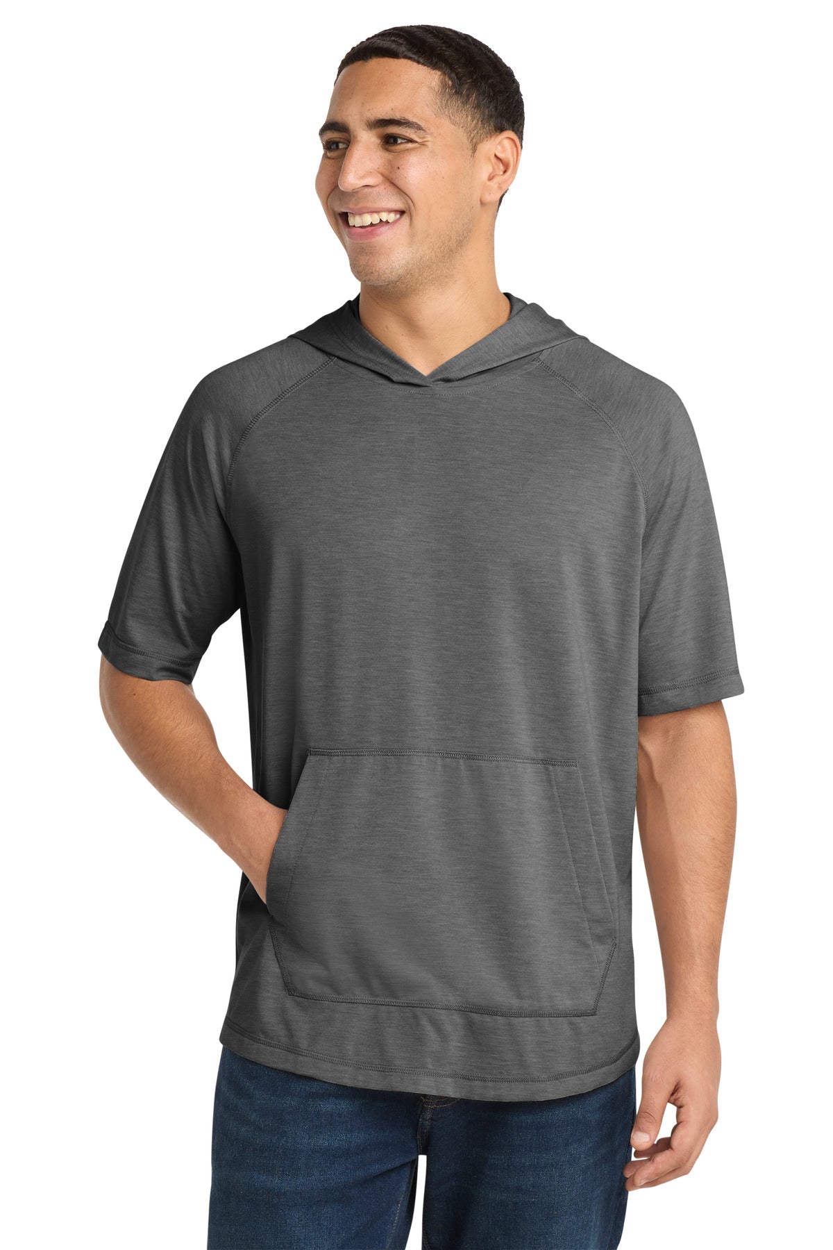 Sport-Tek ® PosiCharge ® Tri-Blend Wicking Short Sleeve Hoodie. ST404