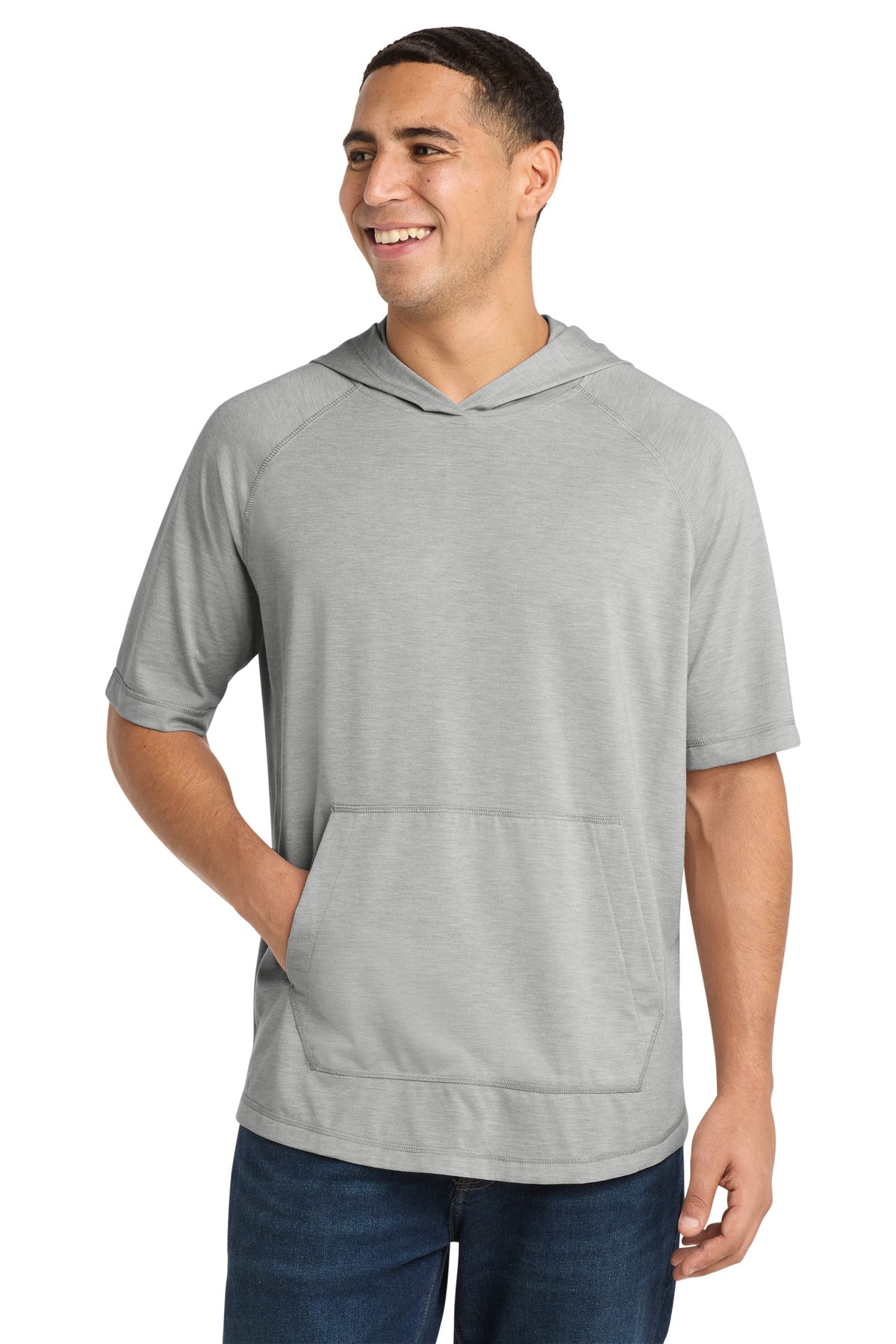 Sport-Tek ® PosiCharge ® Tri-Blend Wicking Short Sleeve Hoodie. ST404