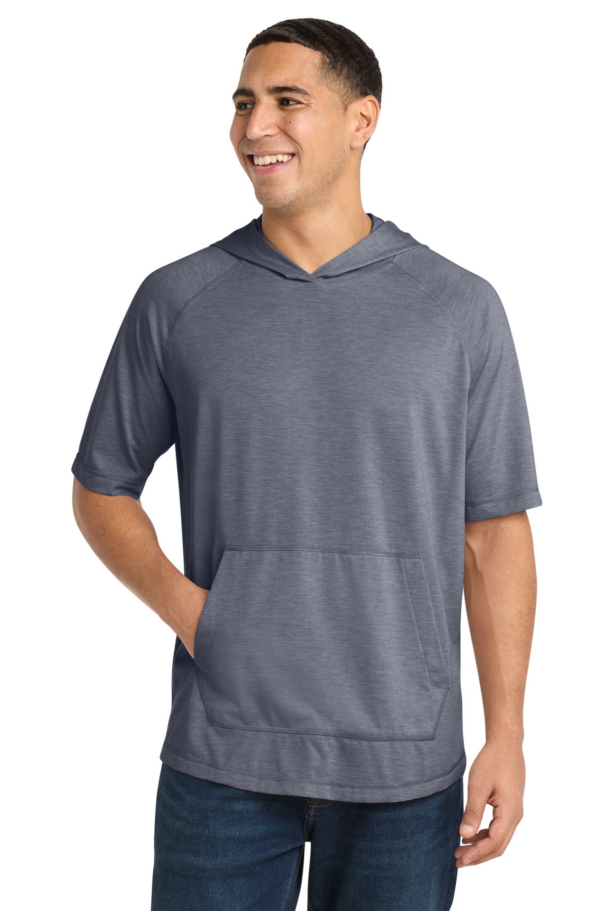 Sport-Tek ® PosiCharge ® Tri-Blend Wicking Short Sleeve Hoodie. ST404