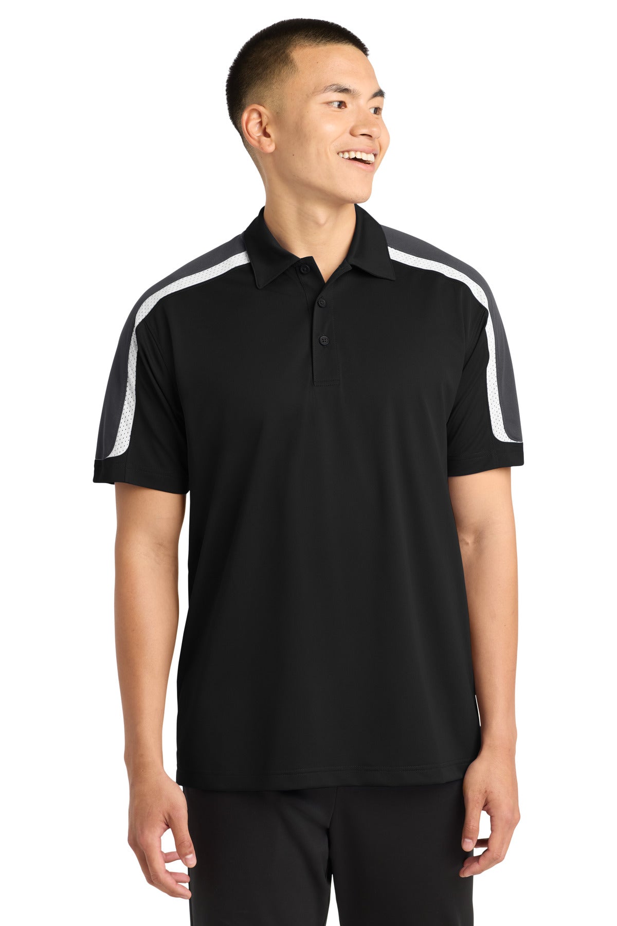 Sport-Tek® Tricolor Shoulder Micropique Sport-Wick® Polo. ST658