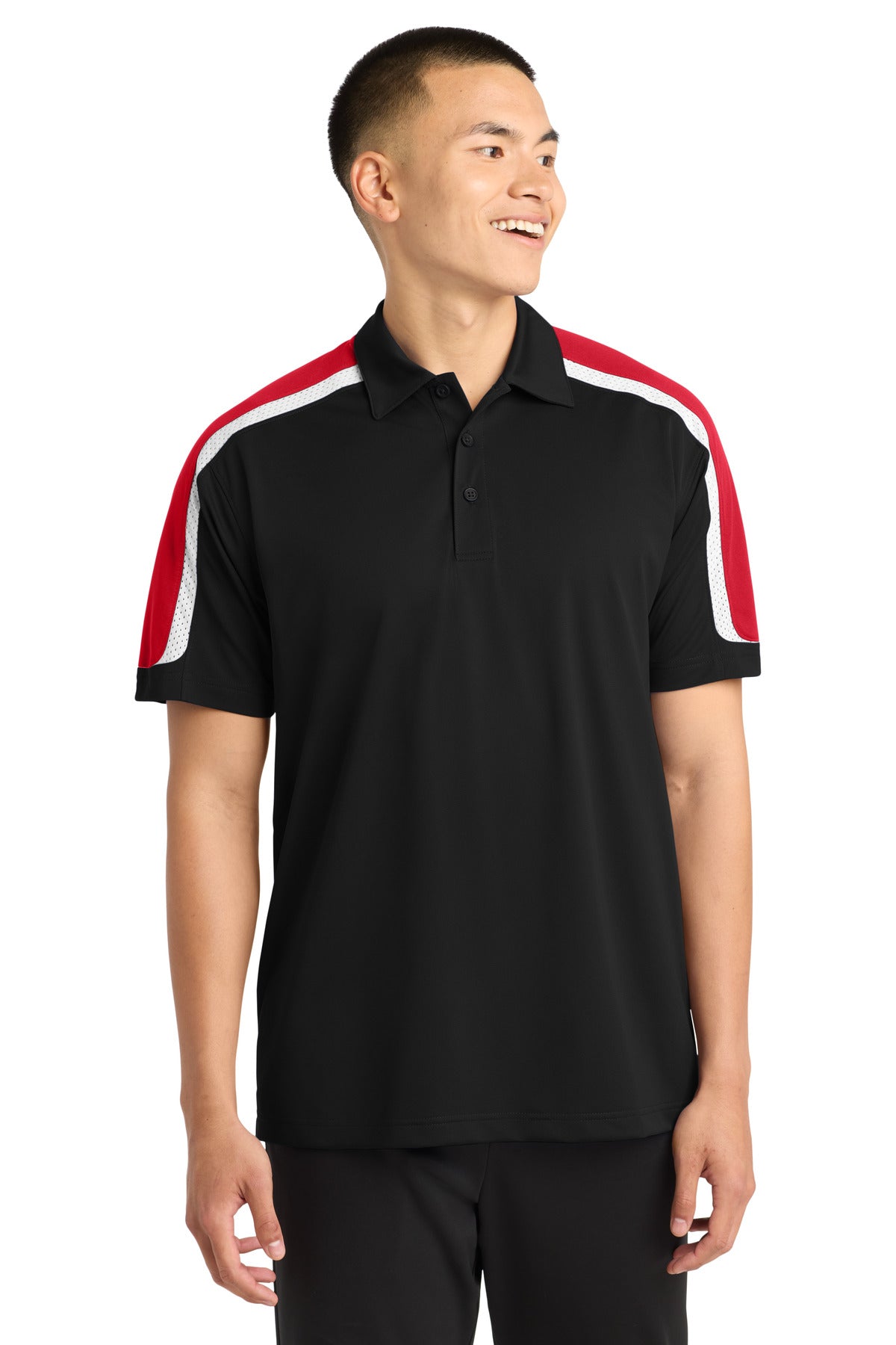 Sport-Tek® Tricolor Shoulder Micropique Sport-Wick® Polo. ST658