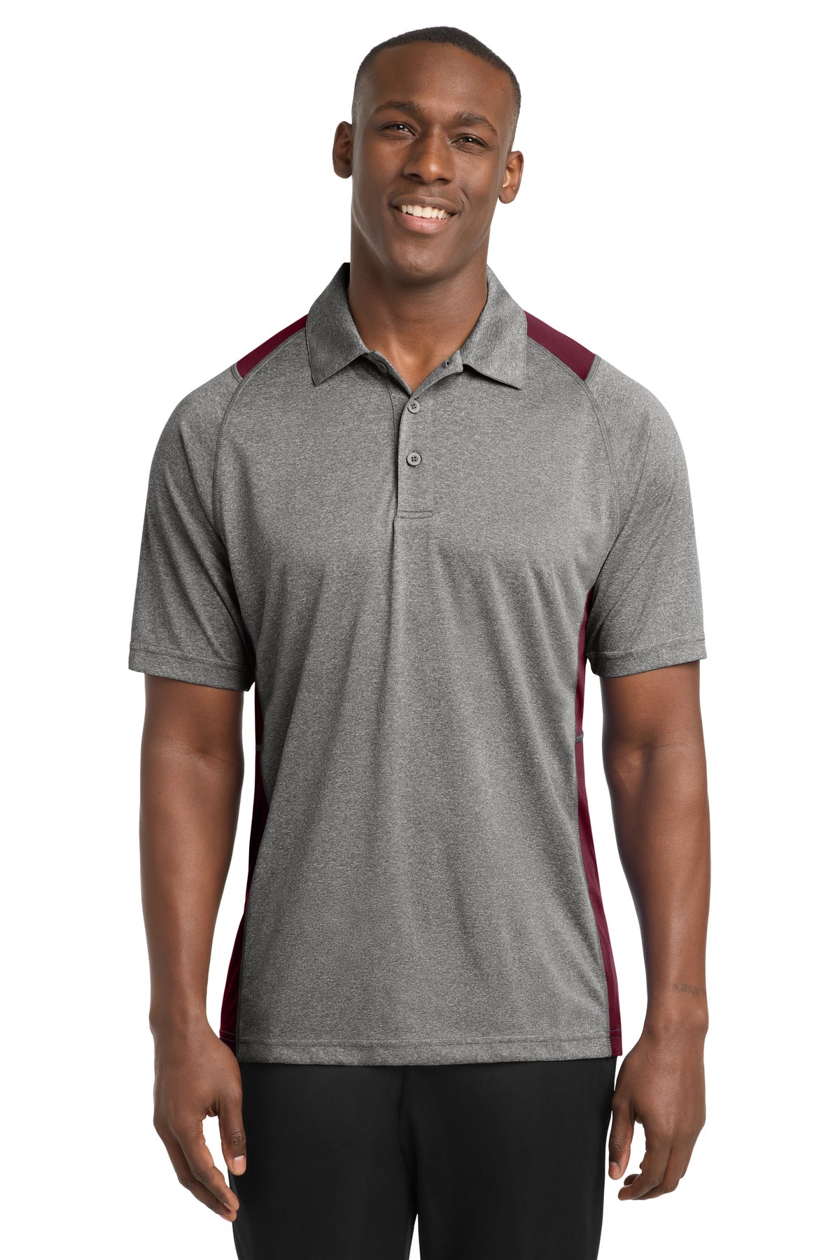 Sport-Tek® Heather Colorblock Contender™ Polo. ST665