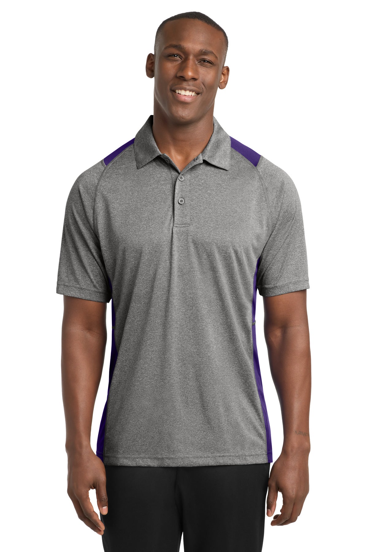 Sport-Tek® Heather Colorblock Contender™ Polo. ST665