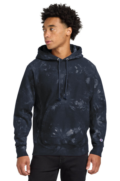 Champion ® Reverse Weave ® Scrunch-Dye Tie-Dye Hooded Sweatshirt. TDS101