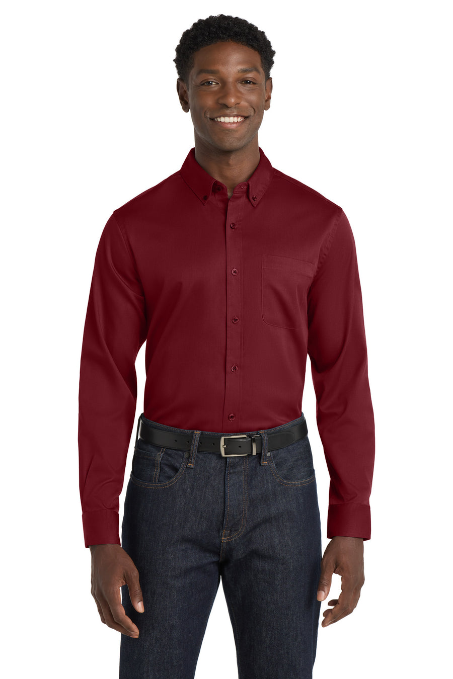 Port Authority® Long Sleeve SuperPro React® Twill Shirt. W808