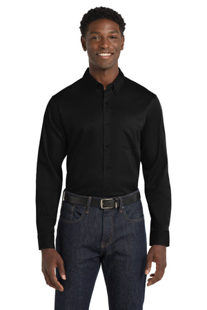 Port Authority® Long Sleeve SuperPro React® Twill Shirt. W808