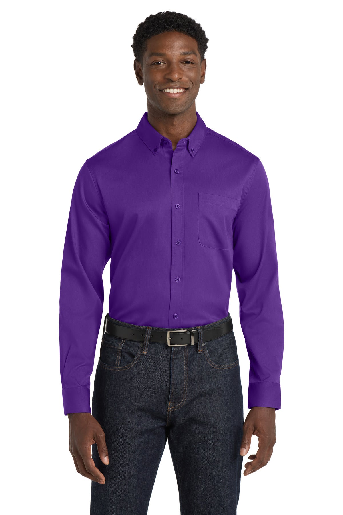 Port Authority® Long Sleeve SuperPro React™ Twill Shirt. W808