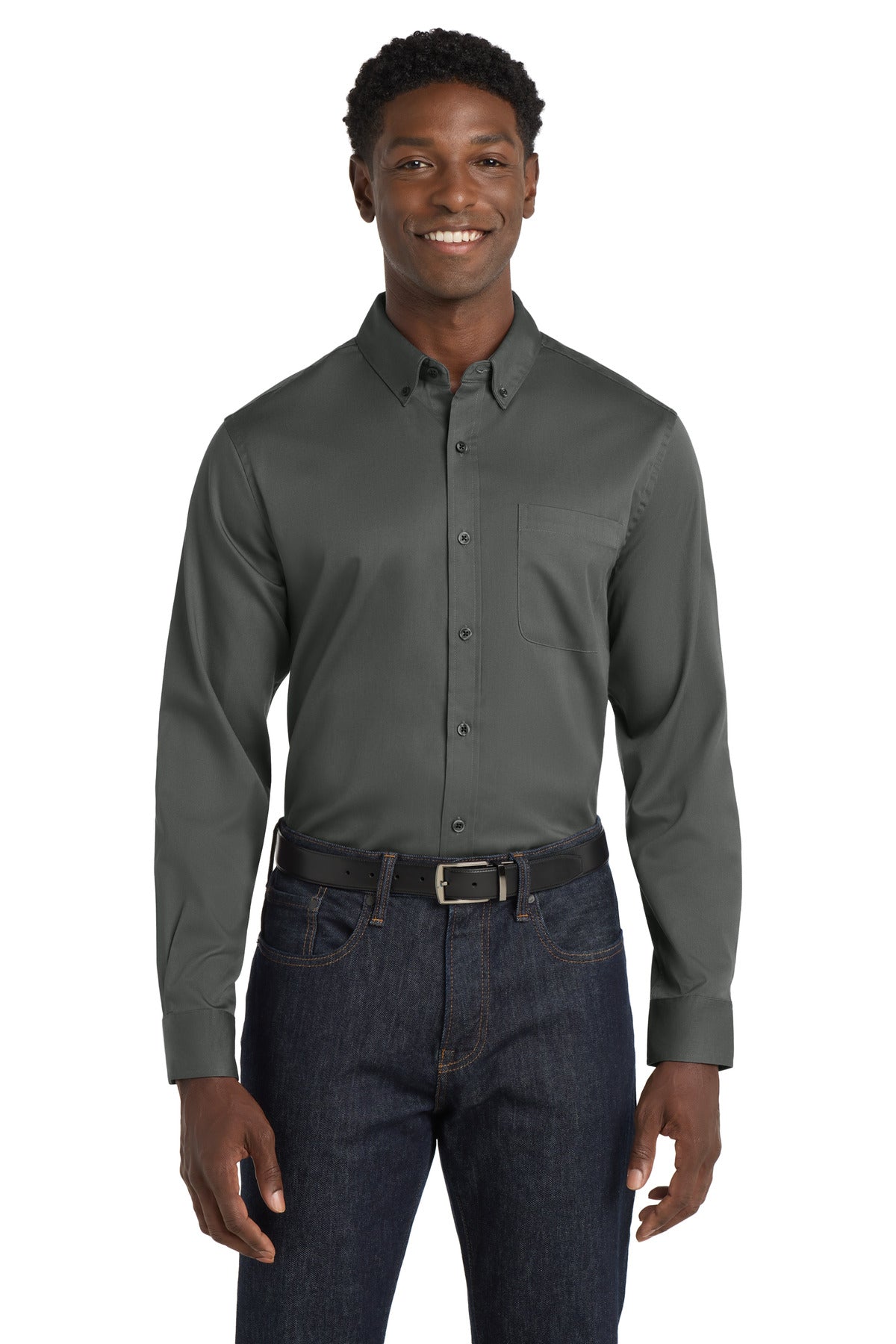 Port Authority® Long Sleeve SuperPro React™ Twill Shirt. W808