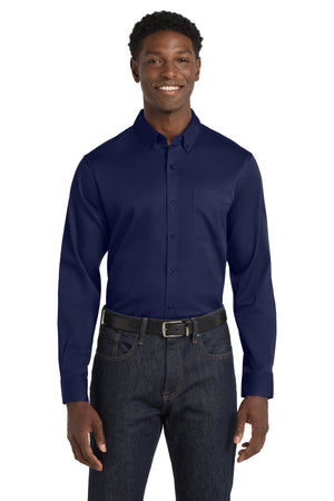 Port Authority® Long Sleeve SuperPro React® Twill Shirt. W808