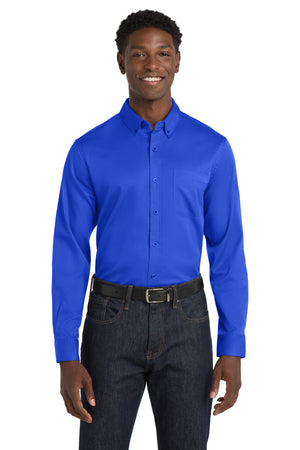 Port Authority® Long Sleeve SuperPro React® Twill Shirt. W808