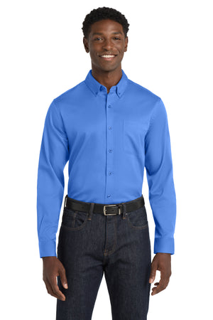 Port Authority® Long Sleeve SuperPro React® Twill Shirt. W808