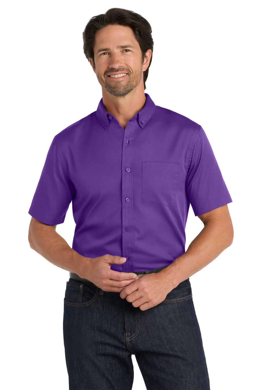 Port Authority® Short Sleeve SuperPro React® Twill Shirt. W809
