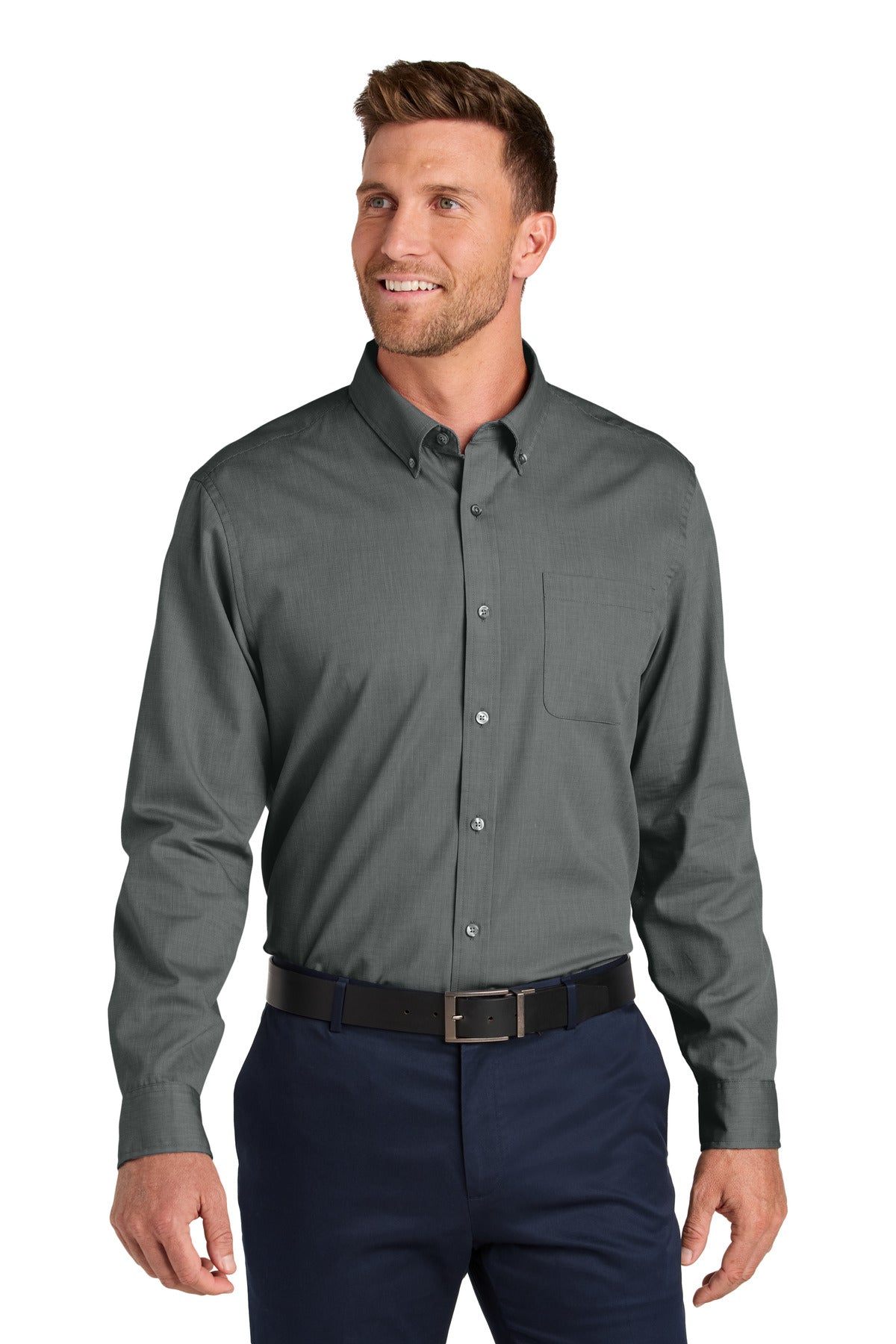 Port Authority® Long Sleeve Nailhead Easy Care Shirt W816