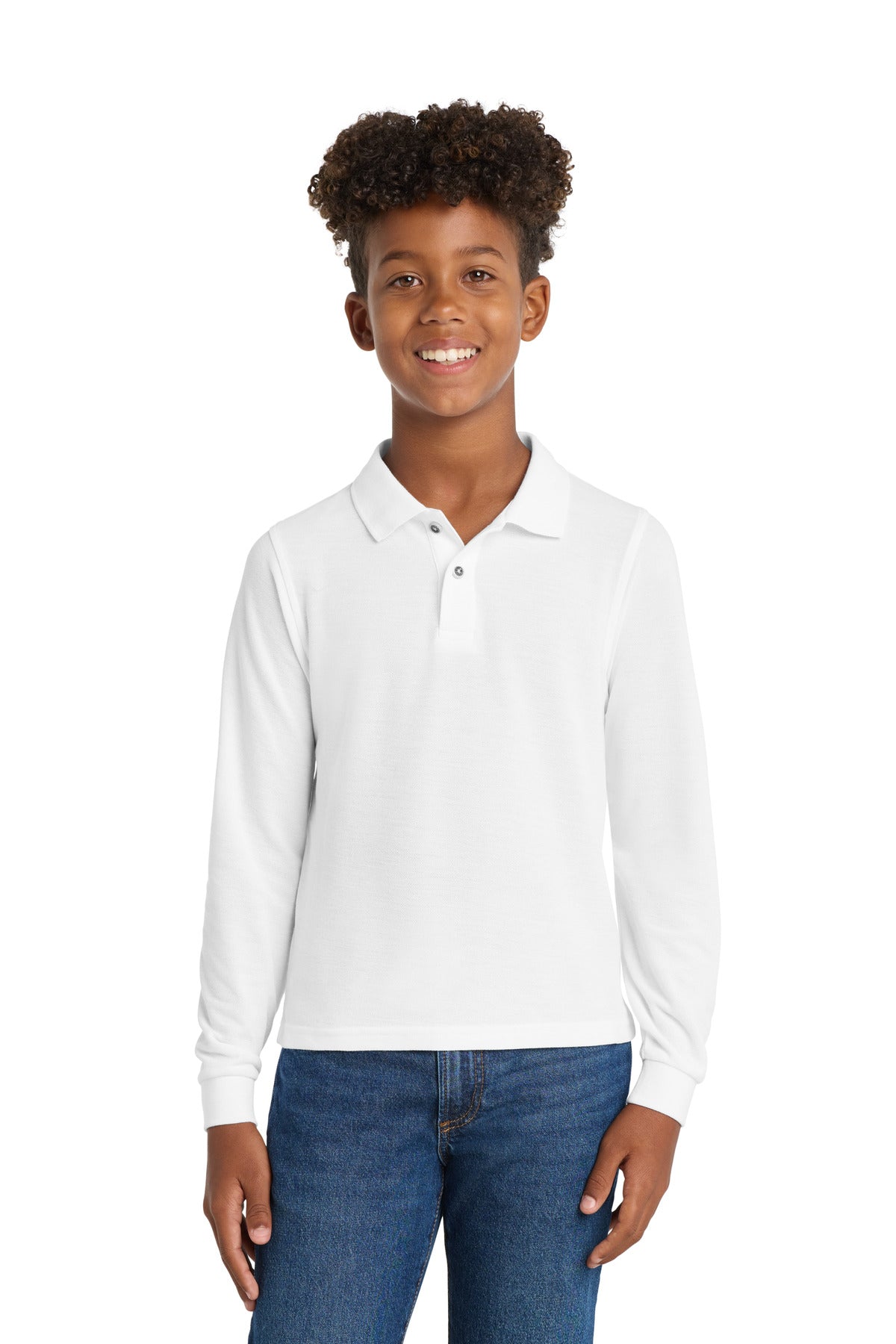 Port Authority® Youth Long Sleeve Silk Touch™ Polo.  Y500LS
