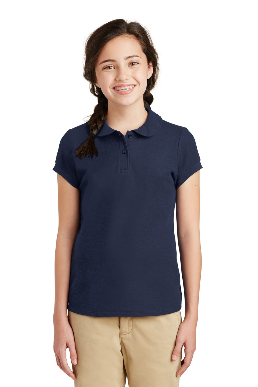 Port Authority® Girls Silk Touch® Peter Pan Collar Polo. YG503