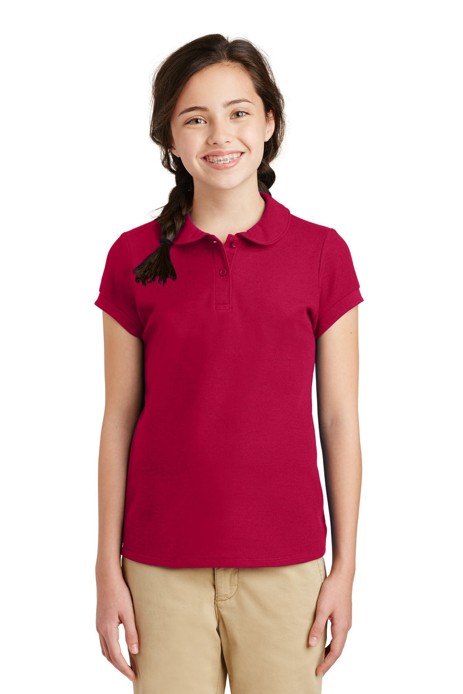 Port Authority® Girls Silk Touch® Peter Pan Collar Polo. YG503
