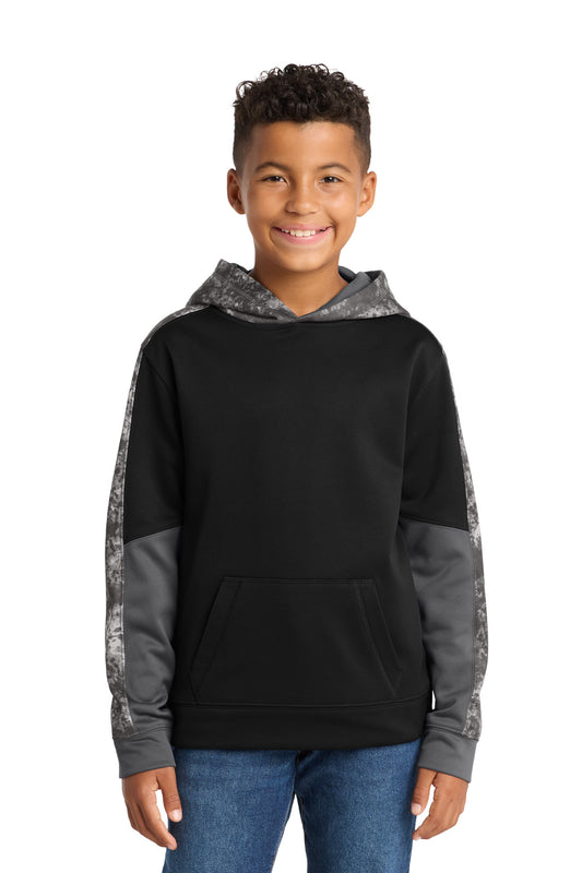 Sport-Tek® Youth Sport-Wick® Mineral Freeze Fleece Colorblock Hooded Pullover. YST231