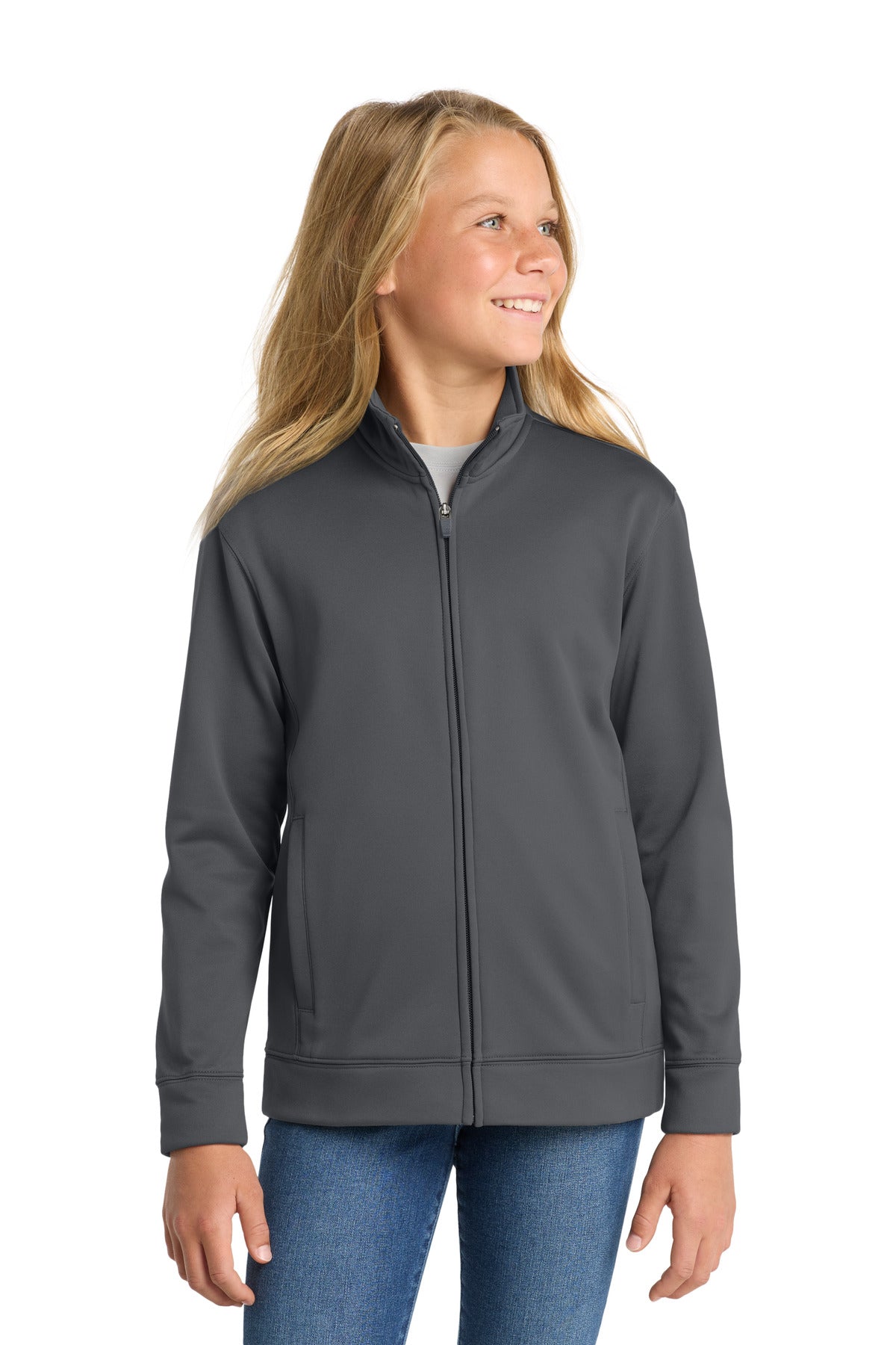 Sport-Tek® Youth Sport-Wick® Fleece Full-Zip Jacket. YST241