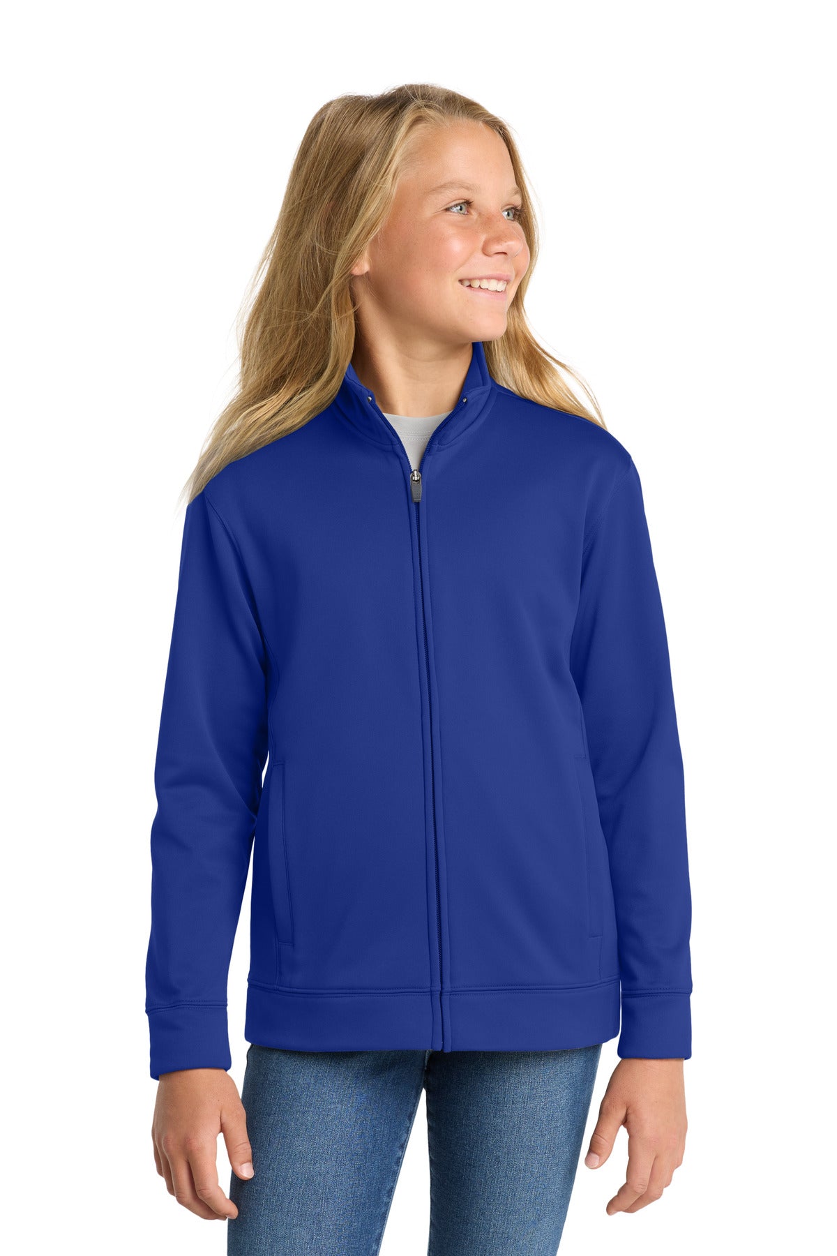 Sport-Tek® Youth Sport-Wick® Fleece Full-Zip Jacket.  YST241