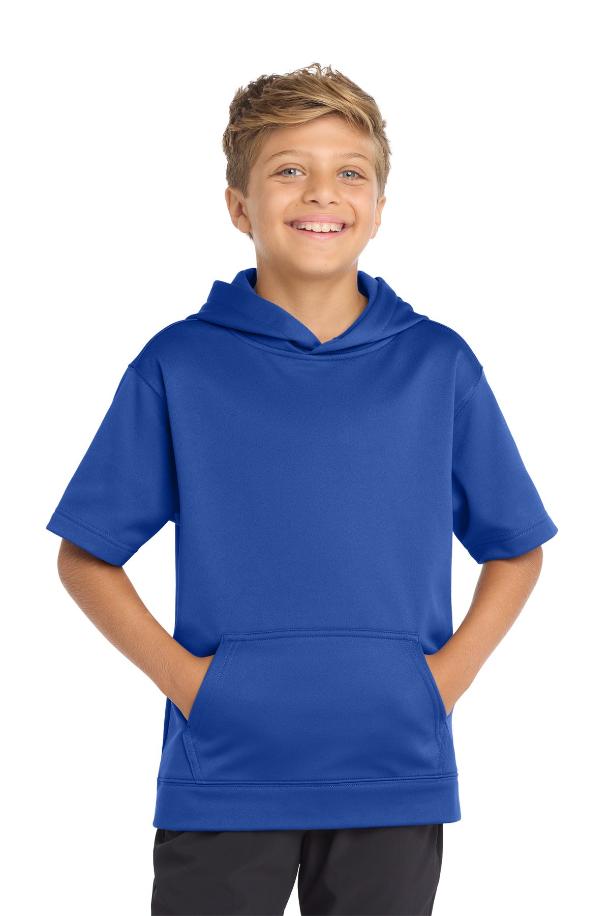 Sport-Tek ® Youth Sport-Wick ® Fleece Short Sleeve Hooded Pullover. YST251