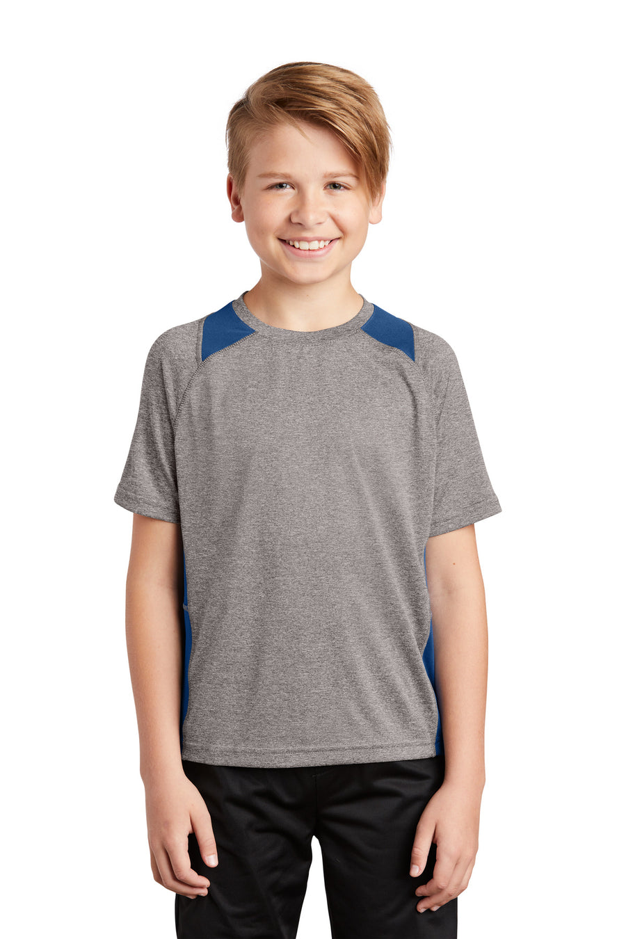 Sport-Tek® Youth Heather Colorblock Contender® Tee. YST361