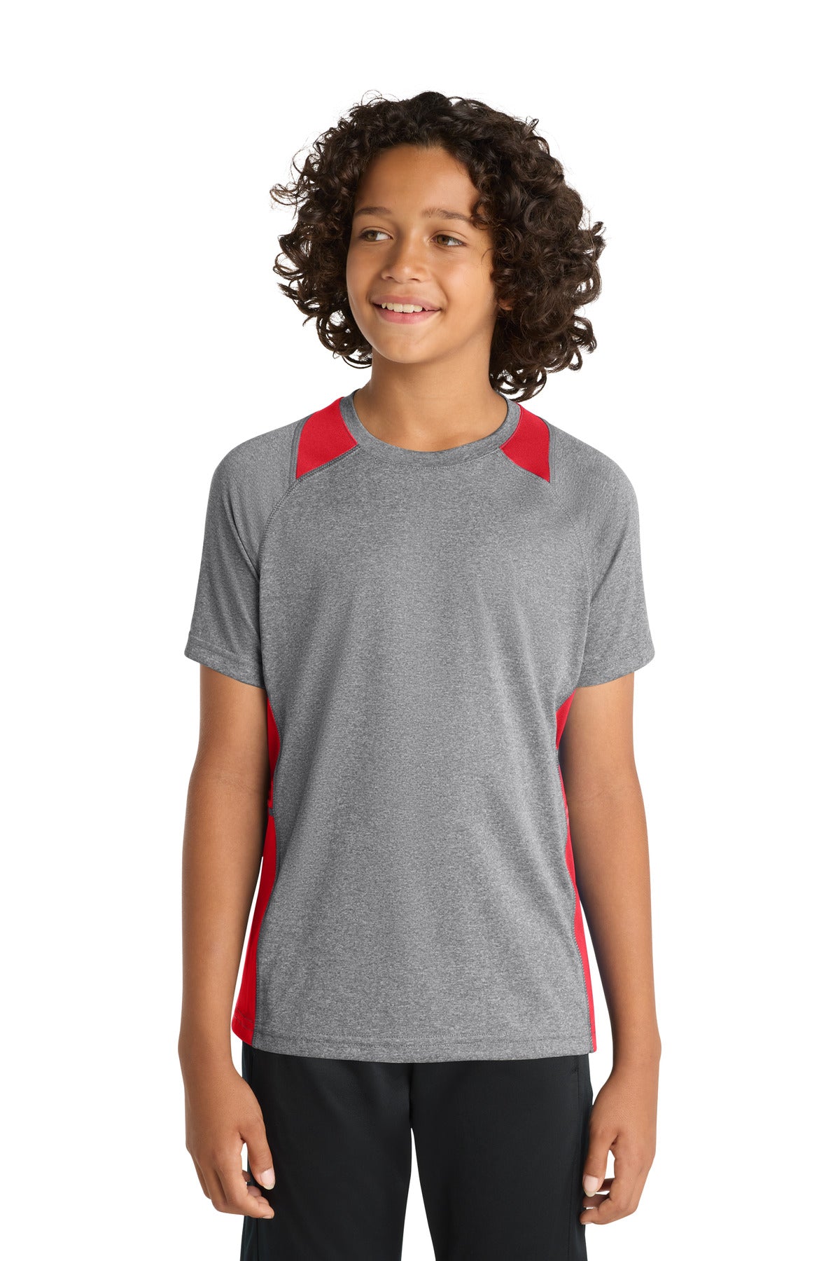 Sport-Tek® Youth Heather Colorblock Contender™ Tee. YST361