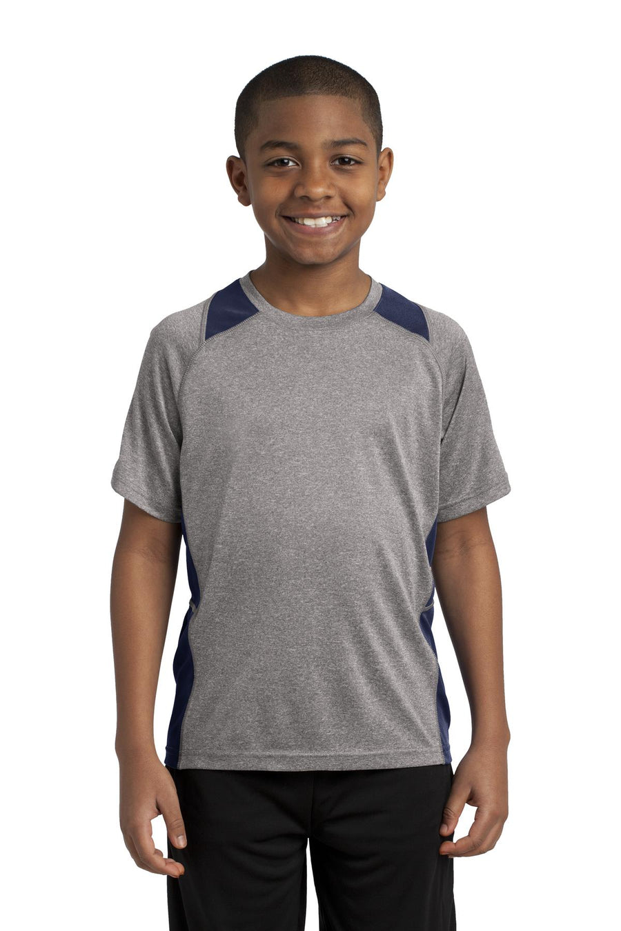 Sport-Tek® Youth Heather Colorblock Contender® Tee. YST361
