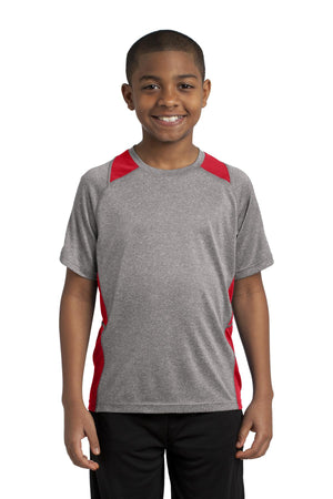 Sport-Tek® Youth Heather Colorblock Contender® Tee. YST361