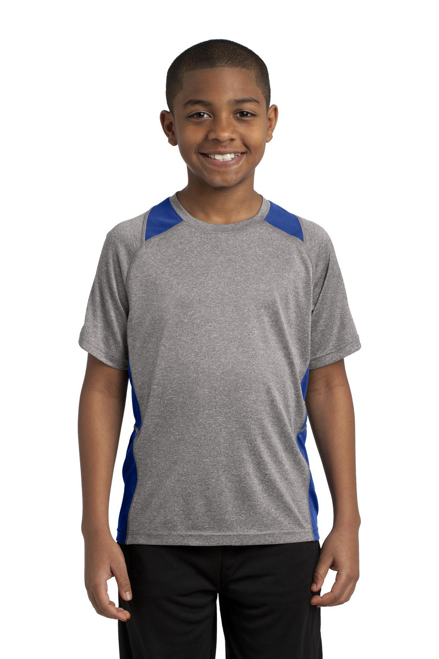 Sport-Tek® Youth Heather Colorblock Contender® Tee. YST361