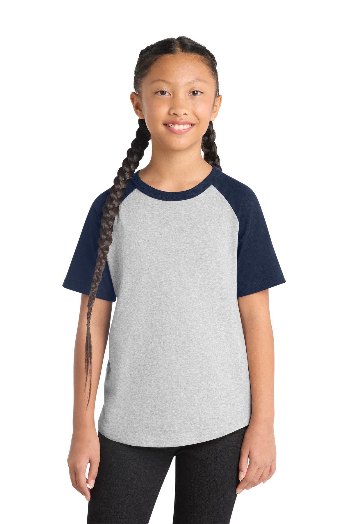 Sport-Tek® Youth Short Sleeve Colorblock Raglan Jersey. YT201