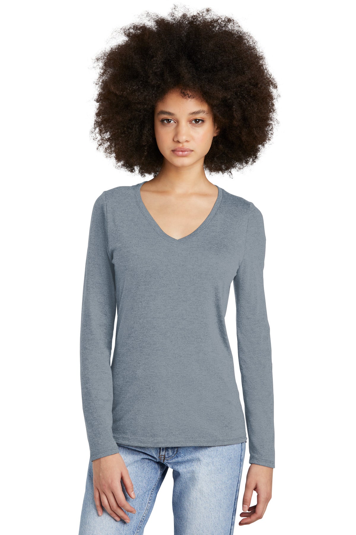 District® Women's Perfect Tri® Long Sleeve V-Neck Tee DT135 – On Game Day